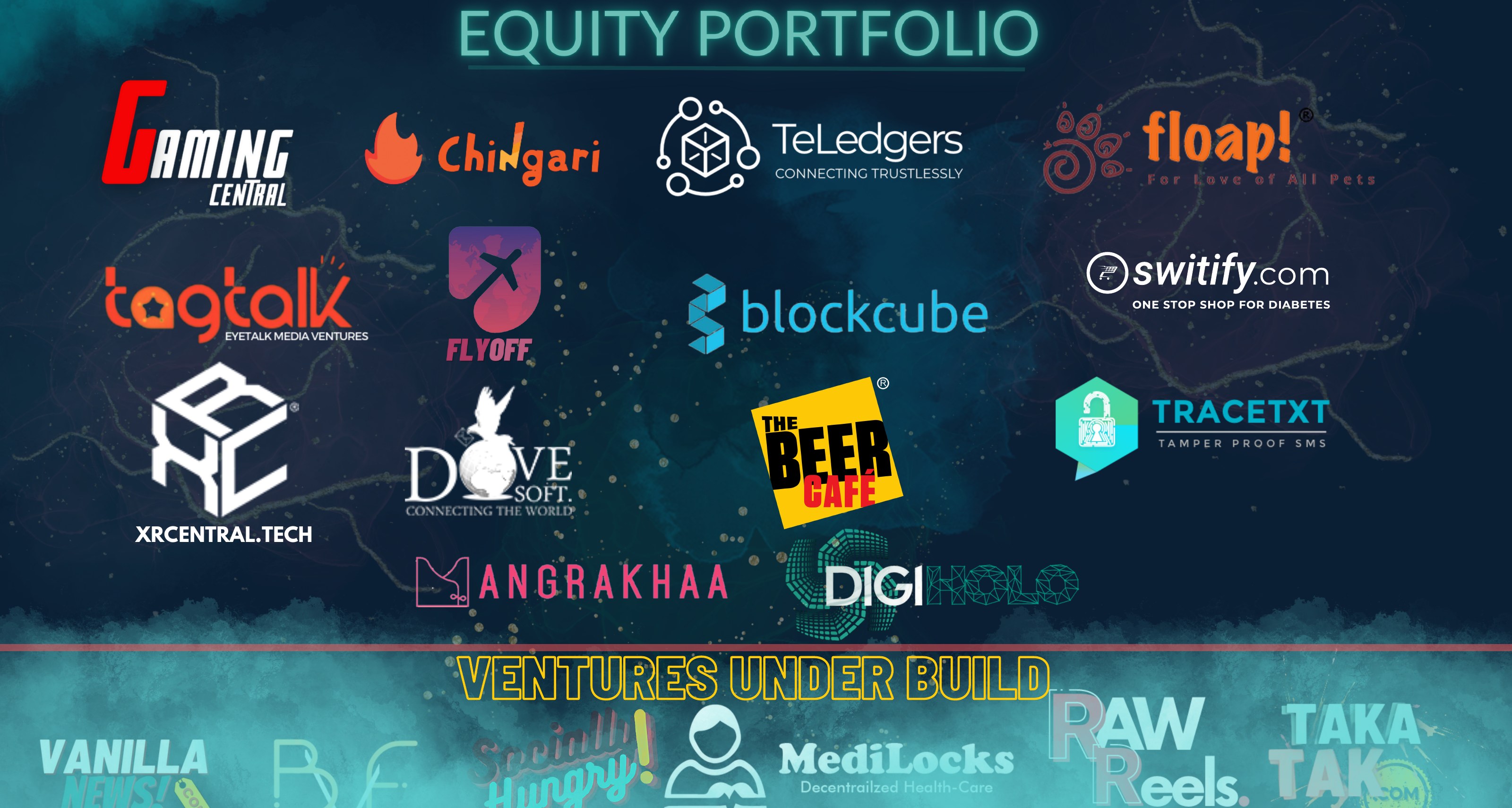Digital Democracy equity portfolio and ventures under build logos